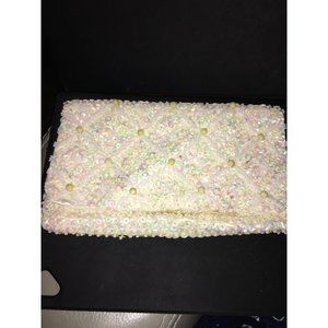 Homemade Tan Beaded Purse